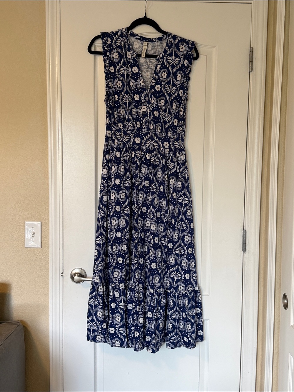 Navy Floral Maxi Dress - Classic Summer Style